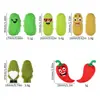 Cuentas de Silicona 3D Dibujos Animados Pepino Pimiento Con Agujeros Cuentas Sueltas Accesorios para Joyería DIY Pulsera Collar Cuentas al Por Mayor