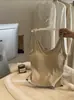 Regata Tendência de Cor Lisa para Mulheres com Decote em U, Bojos Fixos Sem Costura, Versátil Básico