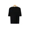 Camiseta feminina estilo coreano, pura e atraente, de tricô trançado, gola redonda, manga curta, para o início do outono 26, design de alta qualidade, top deslumbrante
