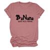 Camiseta Casual Coringa Simples eBay Estação Independente banana bad ass nana Feminina Gola Redonda Manga Curta Transfronteiriça