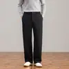 Pantalones de pierna ancha de acetato y lana estilo 'old money' para hombre, pantalones casuales rectos holgados para hombres de mediana edad, pantalones de vestir talla grande