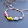 Serie Océano pulsera de cuerda trenzada hecha a mano de cerámica lindo gatito pequeño fresco joyería simple ajustable venta al por mayor