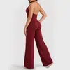 Novidades Europeias e Americanas: Macacão de Yoga com Sensação de Segunda Pele e Calças Flare para Mulheres, Roupa Fitness Justa, Macacão Esportivo de Corrida que Levanta o Bumbum