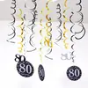 Festa de Aniversário Decorações Espirais Penduradas de PVC com 12 Peças para 30º, 40º, 50º, 60º Aniversário Decoração de Ambiente Pingentes Internos