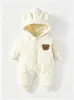 Roupa de Inverno para Bebê Macacão Unissex para Recém-nascido Outono Inverno Fofo Quente Roupas para Recém-nascido Espessado com Mais Lã
