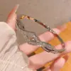 Pulsera de Cobre de Alta Gama con Microincrustaciones de Circonita, Pulsera Sencilla de Rombo y Cruz de Nicho de Moda