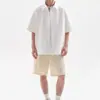 Camisas de Manga Corta con Diseño Plisado de Marca de Moda de Verano para Hombres y Mujeres Ins Americanas de Gama Alta Holgadas Casuales de Manga Tres Cuartos