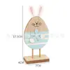 Decoraciones de Conejo de Pascua Adorables Adornos de Conejo de Madera de Pie Decoración de Mesa