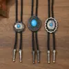 Colar Turquesa Transfronteiriço Renda em Forma de Liga com Aplicação de Óleo Gota Gola Polo Pu Couro Simples Longo Masculino