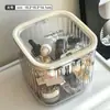 Caixa de Armazenamento para Esponja de Pó Mesa Cosméticos Acrílico Descartável Batom Skincare Mini Tampa Flip-Top Diversos Porta-Objetos Transparente