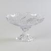 Plato de fruta de cristal ciclónico de lujo ligero de estilo europeo, mesa de centro creativa con pintura dorada transparente, plato de fruta seca de patas altas para sala de estar, cubo de fruta