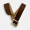 Cinturón ancho de color caramelo estilo retro coreano para cinturón de traje, superficie de felpa de gamuza sintética, cinching de cintura, cinturón de cuero versátil, sensación de alta gama