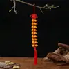 Nudo Chino Tejido Cinco Bendiciones Nudo Mariposa Calabaza de Madera de Durazno Colgante Cinco Emperadores Monedas Adorno Colgante para Hogar y Coche Kit de Materiales DIY