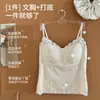 Camisola de Renda de Alta Qualidade para Primavera e Verão para Mulheres com Bojo, Roupa Íntima Sexy, Roupa de Garota Popular, Top Fino e Respirável