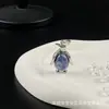 Venta Caliente Transfronteriza de Amazon Cristal Rosa Natural Ojo de Tigre Forma de Huevo de Pingüino Colgante Collar Estilo Coreano Joyería