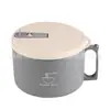 Tigela de Aço Inoxidável para Macarrão Instantâneo com Tampa, Copo para Fast Food, Tigela de Arroz Drenável para Dormitório de Estudantes, Artefato de Marmita Fácil de Limpar