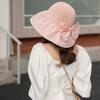 Sombrero de Sol con Lazo Estilo Coreano para Mujer Primavera y Verano Sombrero de Cubeta Parasol Ala Ancha Pegamento Negro Protector Solar Viaje al Aire Libre Sombrero de Pescador
