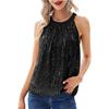 2026 Verão Europeu e Americano Amazon Cross-Border Novo Estilo Feminino Elegante Camisa de Chiffon Gola Redonda Sem Mangas Camisa Top Casual