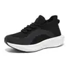Tênis Esportivo de Verão para Uso Externo Todo Preto Flyknit Sapatilha Meia Slip-on Solado Macio Tênis Pai Sapatos para Caminhada para Idosos