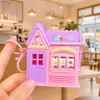 Mini casa castillo spinner de frutas llavero spinner creativo para aliviar el estrés colgante para bolsa de niños regalo