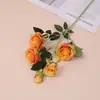 Flores Artificiais de Rosa Fresca, Flores Artificiais para Decoração de Casa, Mesa de Jantar, Decoração de Mesa de Centro, Enfeites de Flores de Seda, Arte Floral de Peônia