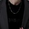 Collar de Acero de Titanio para Hombre, Cadena Cuadrada de Hueso de Serpiente que No se Desvanece, Accesorio de Estilo Minimalista para Mujer, Collar de Joyería Ins Versátil de Moda para Hombre