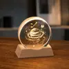 Lámpara de noche de cristal para escritorio, adorno creativo de cristal, lámpara ambiental de mesita de noche, pequeño regalo para maestros en la ocasión del inicio de clases