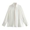 Venta al por mayor Europea y Americana Ropa Europea y Americana Camisa con Botones de Perla Artificial de Dos Colores Camisa Larga de Manga Larga con Caída