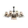 Candelabro de Cristal Estilo Americano, Iluminación para Sala de Estar, Lujo Moderno Minimalista, Dormitorio, Comedor, Edificio Dúplex, Iluminación de Vestíbulo de Villa