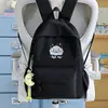 Bordado de Cachorrinho Macio e Fofo Estilo Healing Mochila Estudante na Cor Pêssego Claro, Estilo Fresco de Verão, Mochila Pequena para Viagem de Melhores Amigos