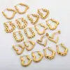 Atacado Transfronteiriço Brincos de Titânio com Coração Embossado Nicho Brincos para Mulheres Retro Europeu e Americano High-End Simples Brincos Banhados a 18K
