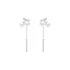 Pendientes de Oreja de Cereza Estilo Coreano para Mujer de Lujo Ligero Nicho Pendientes Simples de Alto Gama Sentido del Diseño Borla Larga Elegantes Pendientes Versátiles