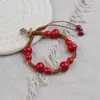 Pulsera de Cerámica Tejida con Diseño de Nicho, Sensación de Alta Gama, Dulce y Versátil para Mujeres, Pulsera Artística de Concha Marina, Joyería de Costa