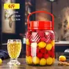 Botella de vidrio casera para hacer vino con grifo, botella de vino de mirto, botella de fermentación de vino, frasco sellado para enzimas, frasco de vino, frasco para pepinillos