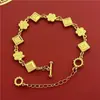 Pulsera Corazón Cien Flores Oro Imitación para Mujer Múltiples Moda Exquisita Trébol de la Suerte Pulsera Cola de Fénix Transfronteriza Joyería de Mano Fuente Venta al por Mayor