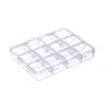 Caja de Almacenamiento de Plástico de 12 Compartimentos, PP Engrosado, Caja Transparente para Joyería de Aretes y Anillos, Caja de Almacenamiento para Accesorios de Uñas, En Stock