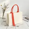 Bolsa de Tote de Lona Personalizada con Asa de Cinta, Regalo de Alta Gama, Bolsa de Algodón Laminado 3D con Cierre y Logo Personalizado