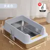Bandeja de arena para gatos completamente cerrada, estilo cajón extragrande de acero inoxidable desmontable, inodoro para gatos a prueba de olores, suministros para mascotas anti-salpicaduras