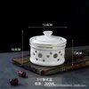 Louça de hotel Caneca para ensopado suporte de forno aquecedor de vela dourado tigela de sopa para porção única tigela para ensopado ninho de pássaro tigela estilo tailandês tigela de uma asa