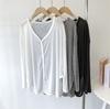 Cardigan de tricô transparente com recortes, manga longa, xale, blusa feminina de verão, solta, casual, camisa de ar condicionado, capa externa