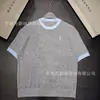 Ropa Nueva de Mujer Yangshujia para Primavera y Verano Bloques de Color Tejido de Punto Ultradelgado Camiseta de Manga Corta para Mujer con un Diseño Único