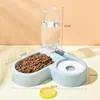 Nuevo Plato para Mascotas en Forma de Corazón Plato para Gatos Dispensador Automático de Agua Plato Doble Todo en Uno Plato para Perros Plato de Comida para Gatos Mayoreo