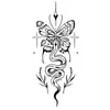 Artículo Popular Transfronterizo con un Estilo Oscuro de Alta Gama: Pegatina de Tatuaje Temporal Pequeño Gráfico Dedo Mariposa Luna Espina Tótem Columna Vertebral Brazo