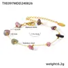 Conjunto de Joyería de Collar y Pulsera de Acero Inoxidable Color Natural con Piedras Naturales Estilo Bohemio Transfronterizo Nuevo Irregular para Mujer