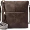 Bolso de hombro cruzado retro de color sólido europeo y americano de Amazon, bolsa de mensajero, correa de hombro ajustable de cinta, gran capacidad, multifuncional