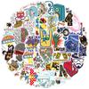 50 adesivos de bagagem não repetitivos adesivos de skate personalidade única marca Tide mala de viagem copo desenhos animados adesivos de grafite