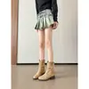 Botas de cowboy occidentales únicas estilo páramo para mujer, nuevas botas Martin pequeñas vintage 2025