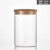 Potes de vidro borossilicato selados personalizados para atacado com tampas de bambu, potes para chá, potes transparentes para armazenamento, potes para doces, potes para armazenamento na cozinha