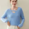 Suéter de Cachemira Leche de Principios de Primavera Francés para Mujer Top de Punto Suave Rojo Diseño de Nicho Otoño e Invierno