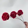 Flor Artificial Sensación Húmeda Rosa Austin Avanzada Decoración de Boda Flores para Fotografía Adornos de Mesa de Comedor Estilo Caliente en Vivo